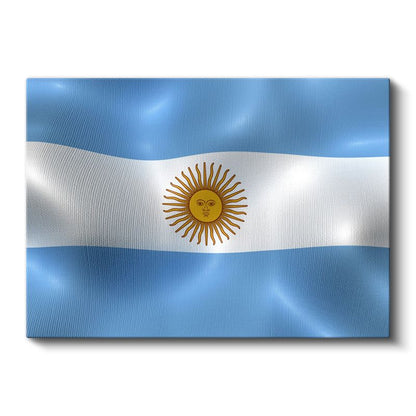 Arjantin Bayrağı - Dalgalı Görünüm Kanvas Tablo