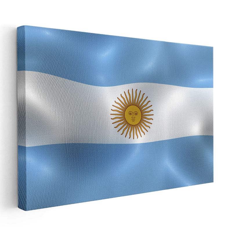 Arjantin Bayrağı - Dalgalı Görünüm Kanvas Tablo