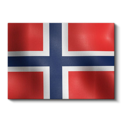 Norveç Bayrağı - Dalgalı Görünüm Kanvas Tablo