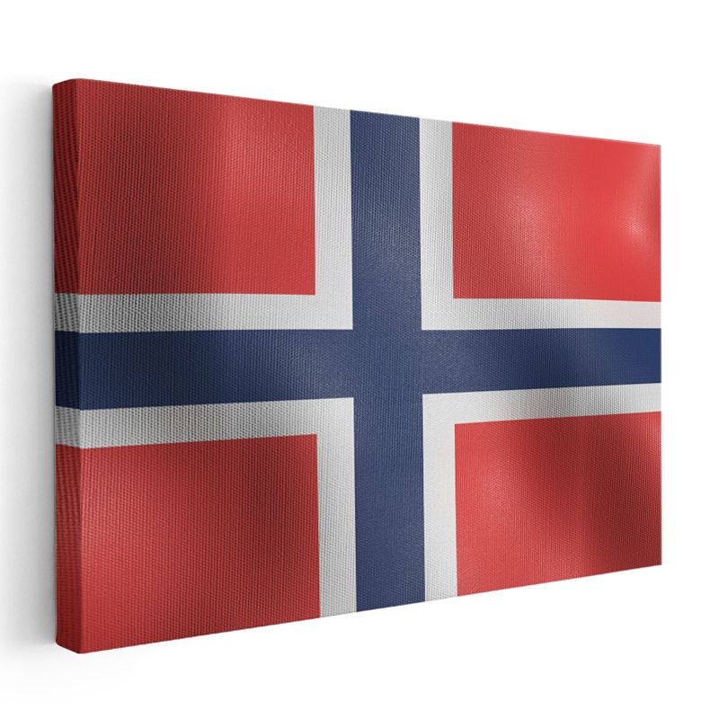 Norveç Bayrağı - Dalgalı Görünüm Kanvas Tablo
