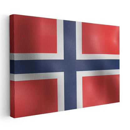 Norveç Bayrağı - Dalgalı Görünüm Kanvas Tablo