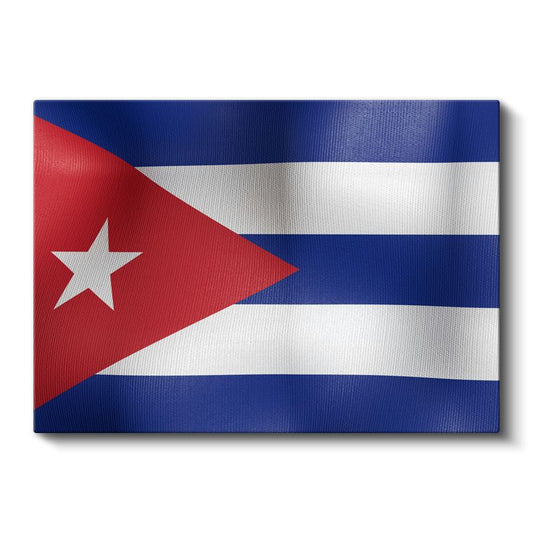 Küba Bayrağı - Dalgalı Görünüm Kanvas Tablo