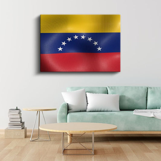 Venezuela Bayrağı - Dalgalı Görünüm Kanvas Tablo