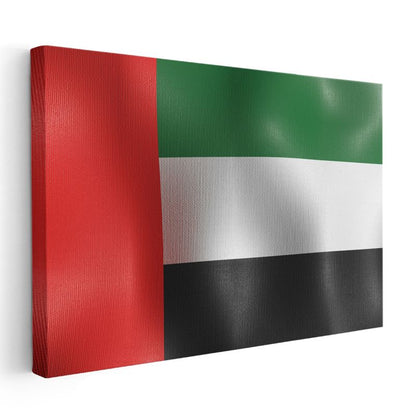 Birleşik Arap Emirlikleri Bayrağı - Dalgalı Görünüm Kanvas Tablo