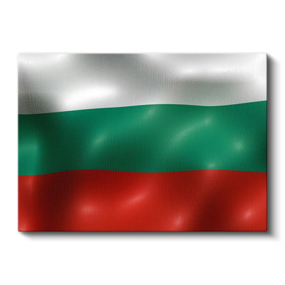 Bulgaristan Bayrağı - Dalgalı Görünüm Kanvas Tablo