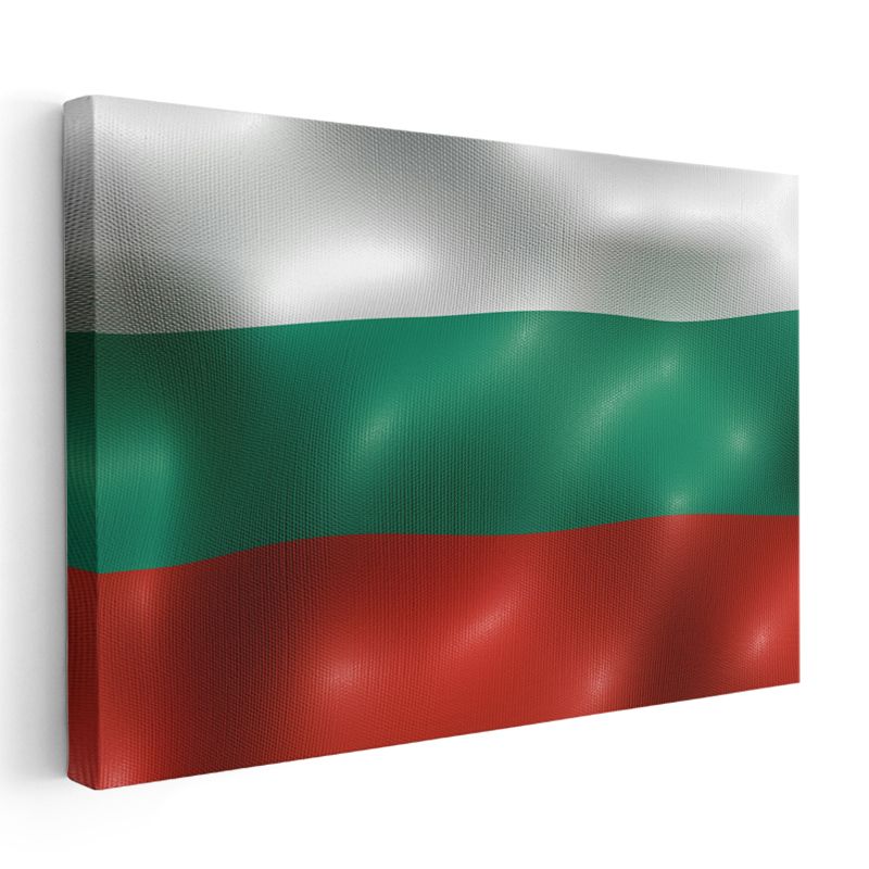 Bulgaristan Bayrağı - Dalgalı Görünüm Kanvas Tablo