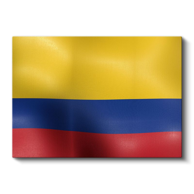 Kolombiya Bayrağı - Dalgalı Görünüm Kanvas Tablo