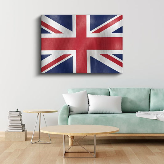 Birleşik Krallık Bayrağı - Dalgalı Görünüm Kanvas Tablo