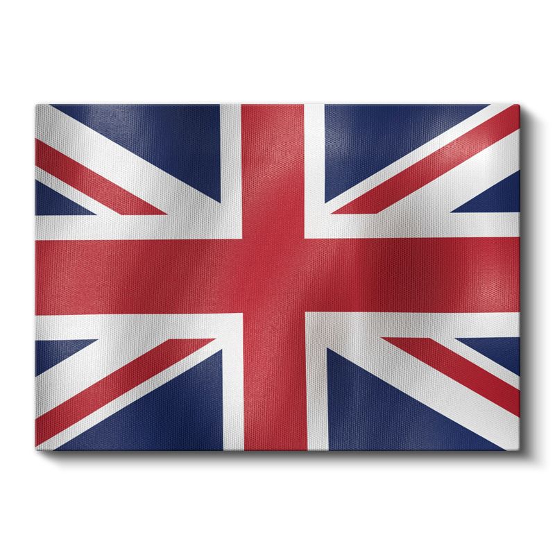 Birleşik Krallık Bayrağı - Dalgalı Görünüm Kanvas Tablo