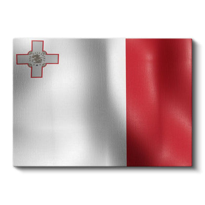 Malta Bayrağı - Dalgalı Görünüm Kanvas Tablo