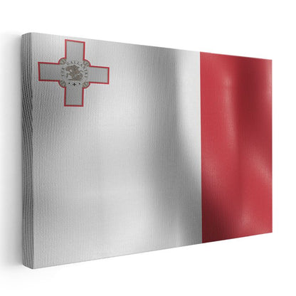 Malta Bayrağı - Dalgalı Görünüm Kanvas Tablo