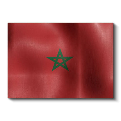 Fas Bayrağı - Dalgalı Görünüm Kanvas Tablo