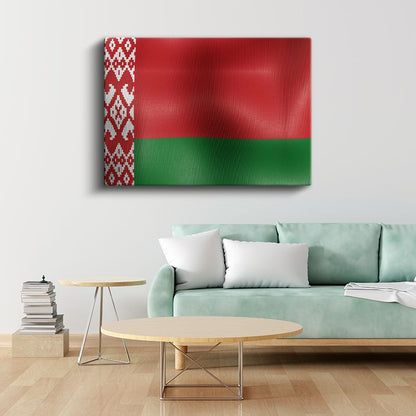 Belarus Bayrağı - Dalgalı Görünüm Kanvas Tablo