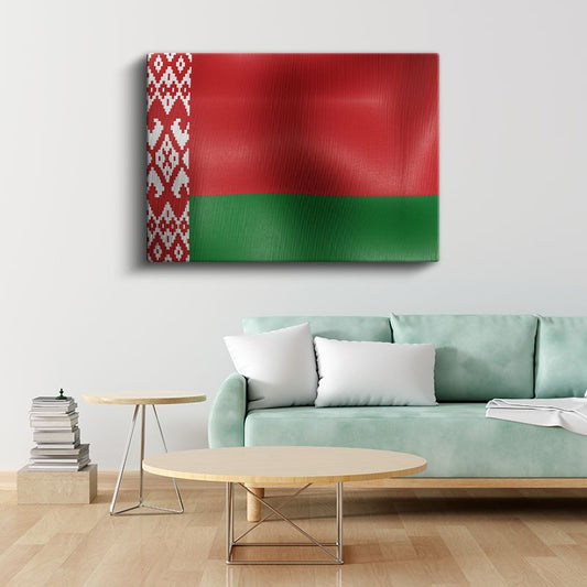Belarus Bayrağı - Dalgalı Görünüm Kanvas Tablo