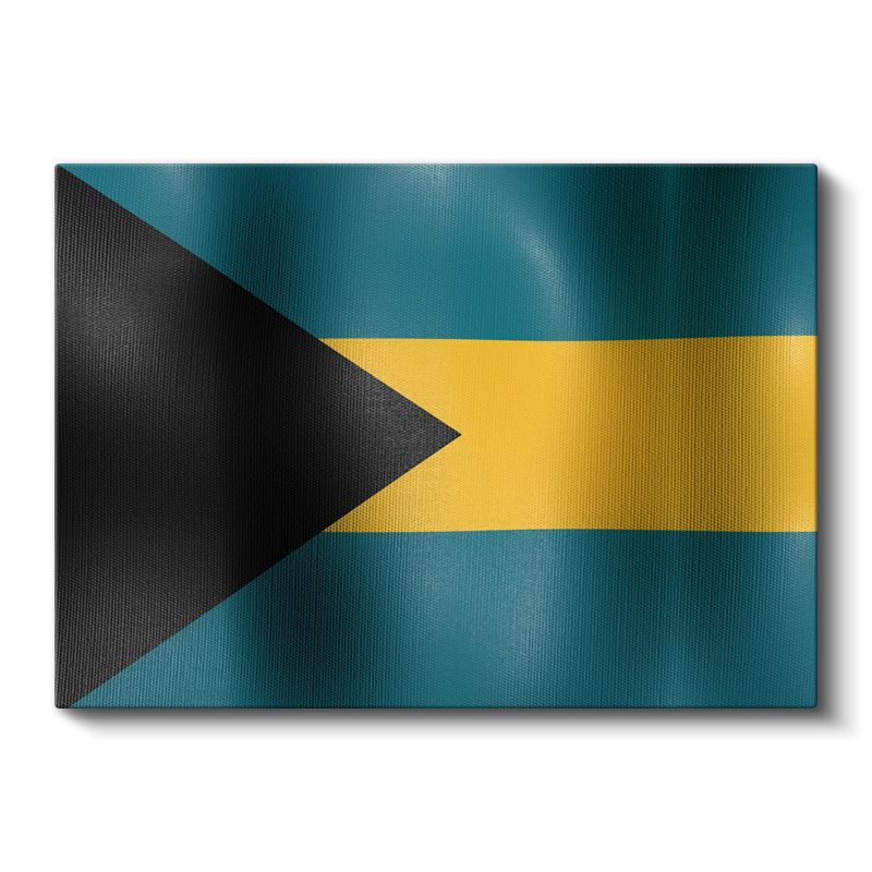 Bahamalar Bayrağı - Dalgalı Görünüm Kanvas Tablo