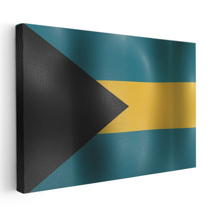 Bahamalar Bayrağı - Dalgalı Görünüm Kanvas Tablo