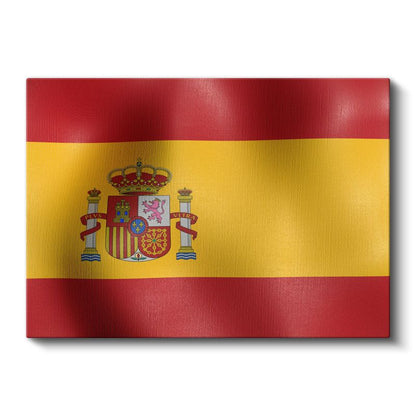 İspanya Bayrağı - Dalgalı Görünüm Kanvas Tablo