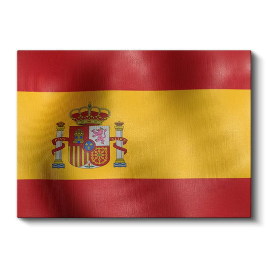 İspanya Bayrağı - Dalgalı Görünüm Kanvas Tablo