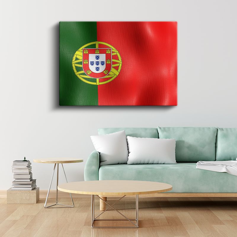 Portekiz Bayrağı - Dalgalı Görünüm Kanvas Tablo