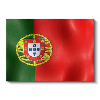 Portekiz Bayrağı - Dalgalı Görünüm Kanvas Tablo