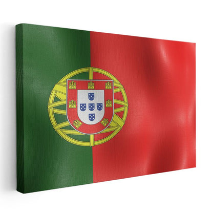 Portekiz Bayrağı - Dalgalı Görünüm Kanvas Tablo