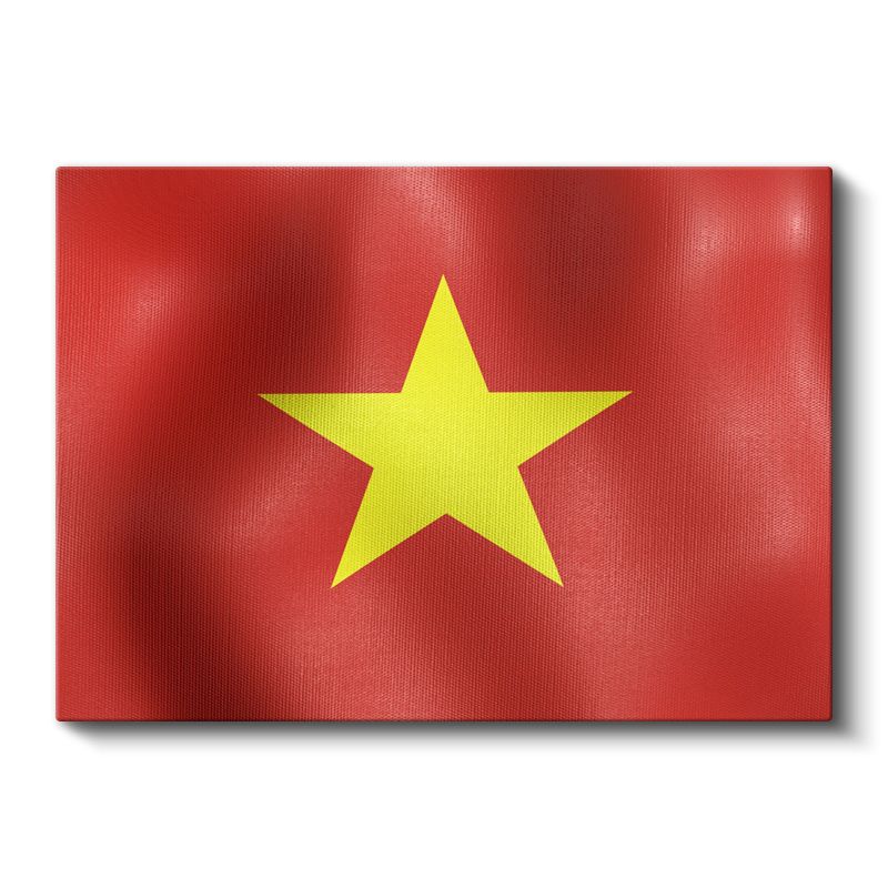 Vietnam Bayrağı - Dalgalı Görünüm Kanvas Tablo