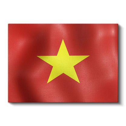Vietnam Bayrağı - Dalgalı Görünüm Kanvas Tablo