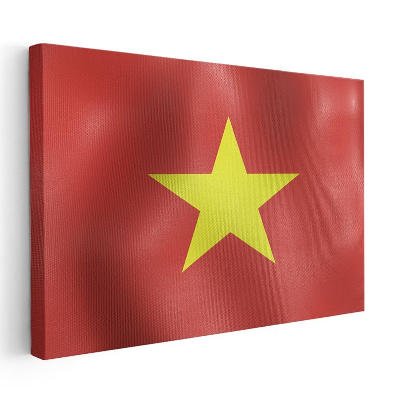 Vietnam Bayrağı - Dalgalı Görünüm Kanvas Tablo