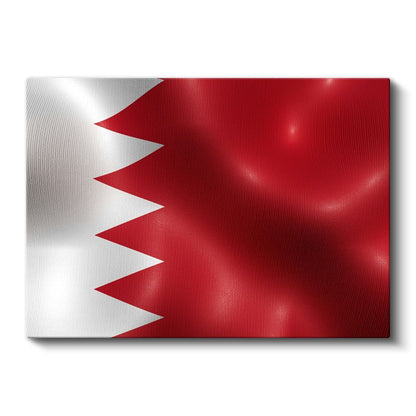 Bahreyn Bayrağı - Dalgalı Görünüm Kanvas Tablo