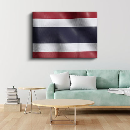 Tayland Bayrağı - Dalgalı Görünüm Kanvas Tablo