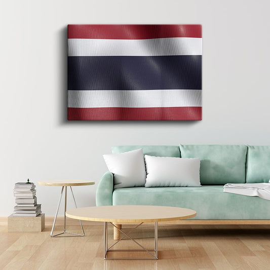 Tayland Bayrağı - Dalgalı Görünüm Kanvas Tablo