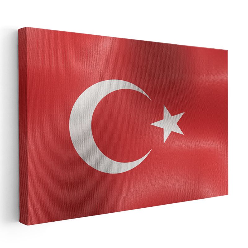 Türkiye Bayrağı - Dalgalı Görünüm Kanvas Tablo