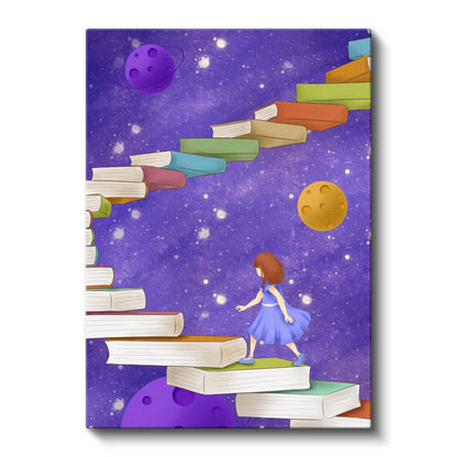 Kitap Merdiveni - Hayal Dünyasına Yolculuk Kanvas Tablo