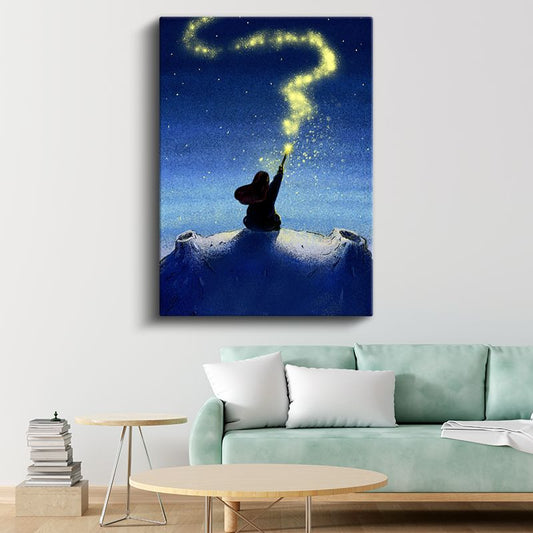 Yıldız Toplayıcısı - Gökyüzünün Büyülü Işıkları Kanvas Tablo