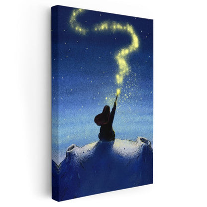 Yıldız Toplayıcısı - Gökyüzünün Büyülü Işıkları Kanvas Tablo