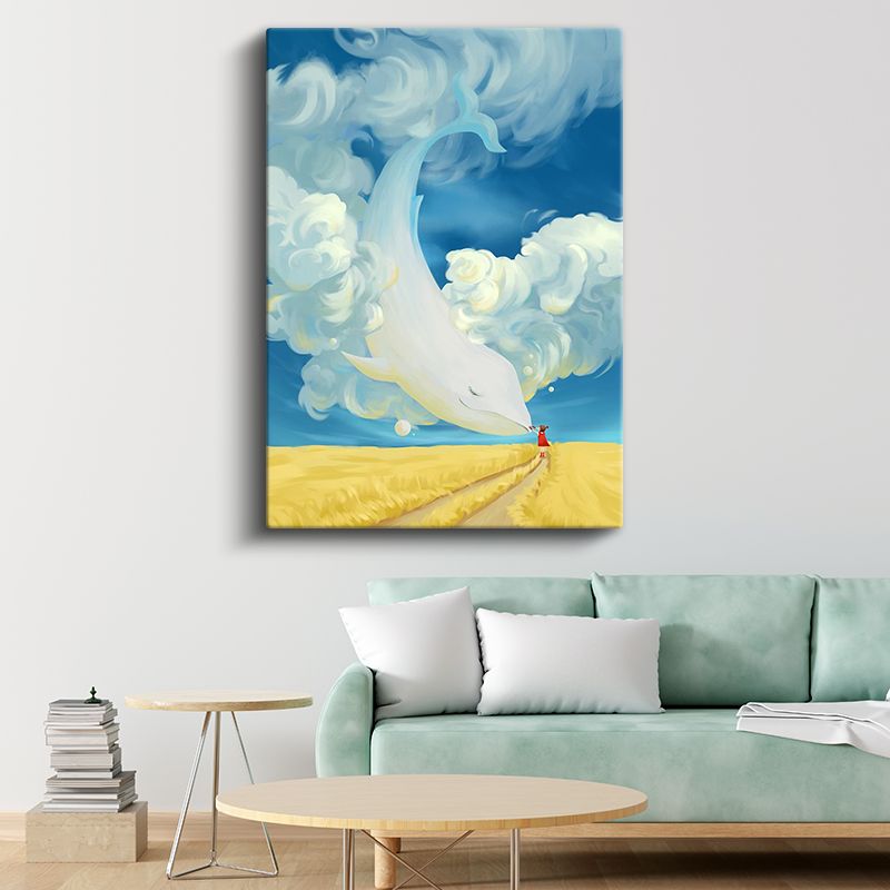 Bulut Balina - Gökyüzünün Nazik Devi Kanvas Tablo