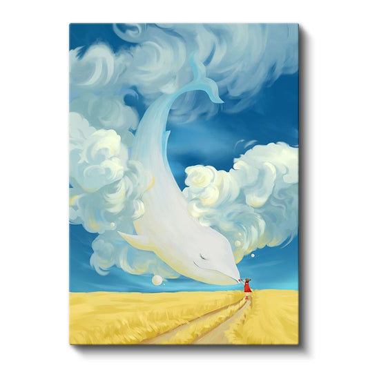 Bulut Balina - Gökyüzünün Nazik Devi Kanvas Tablo