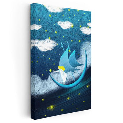 Ay Teknesi - Yıldızlar Arasında Yolculuk Kanvas Tablo