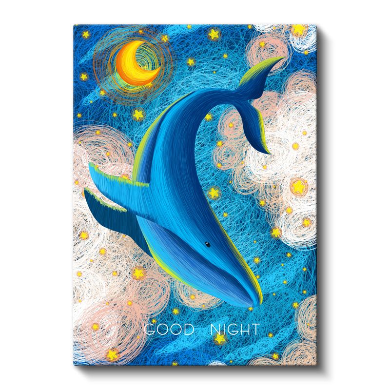 Gece Balinası - Yıldızlı Gökyüzünün Dansçısı Kanvas Tablo