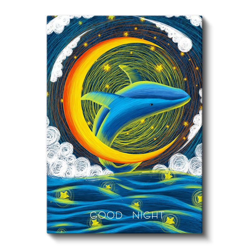 Ay Dansı - Gökyüzünün Mavi Balinası Kanvas Tablo