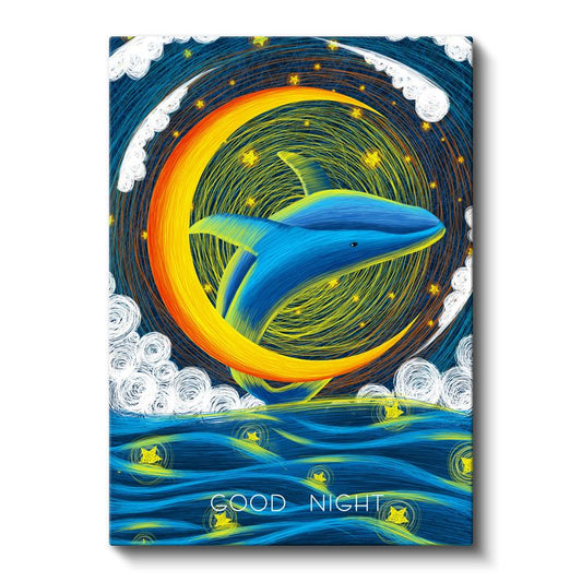 Ay Dansı - Gökyüzünün Mavi Balinası Kanvas Tablo