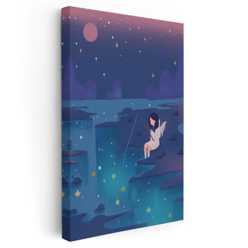 Yıldız Avcısı - Gökyüzünün Melek Kızı Kanvas Tablo