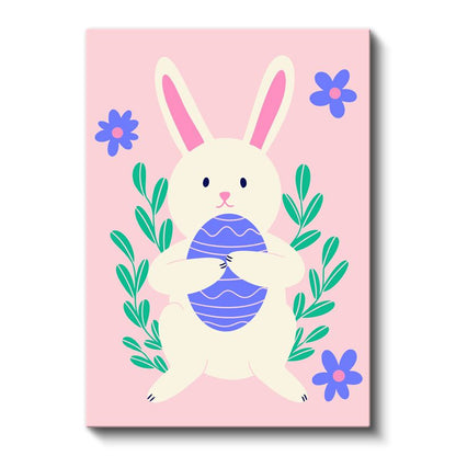 Paskalya Tavşanı - Çiçekler Arasında Sevimli Dost Kanvas Tablo