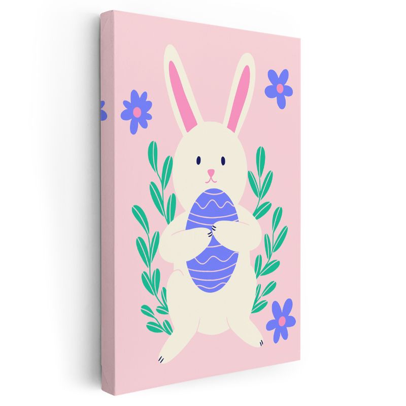 Paskalya Tavşanı - Çiçekler Arasında Sevimli Dost Kanvas Tablo