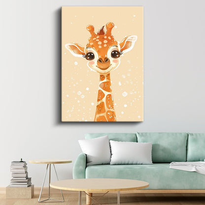 Tatlı Zürafa - Meraklı Bakışlar Kanvas Tablo