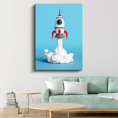 Kitapsever Kedi - Minik Kuşla Okuma Keyfi Kanvas Tablo