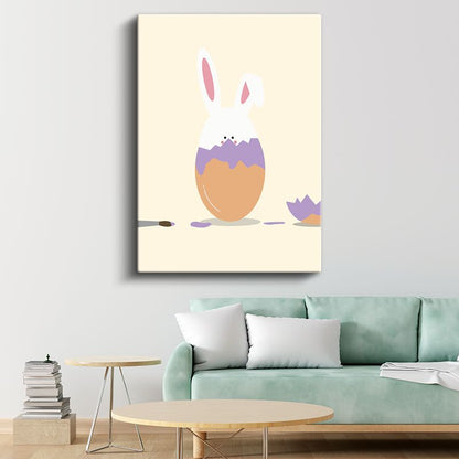 Tavşan Bahçesi - Renkli Yumurtalar ve Sevimli Dostlar Kanvas Tablo