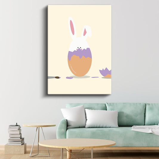 Tavşan Bahçesi - Renkli Yumurtalar ve Sevimli Dostlar Kanvas Tablo