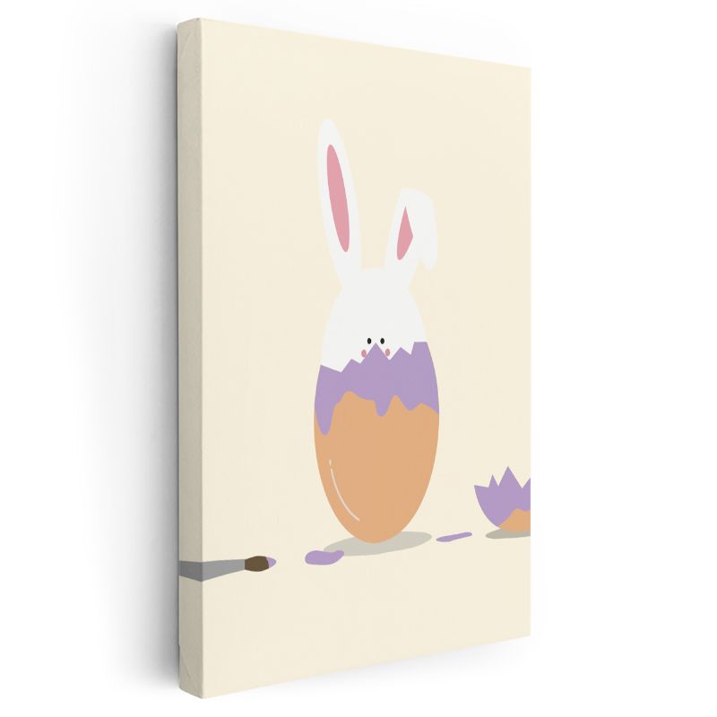 Tavşan Bahçesi - Renkli Yumurtalar ve Sevimli Dostlar Kanvas Tablo