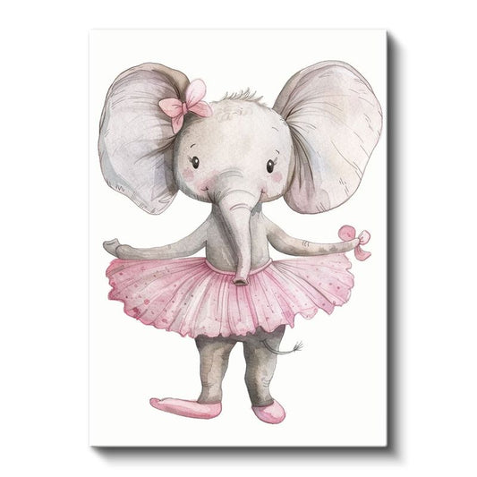 Balerina Fil - Zarif Duruşlu Sevimli Dost Kanvas Tablo